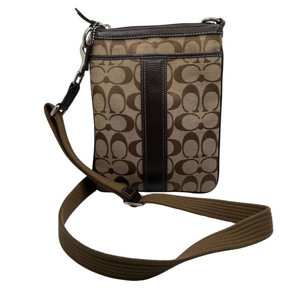 Coach Handbags - COACH Brown Signature Canvas Crossbody